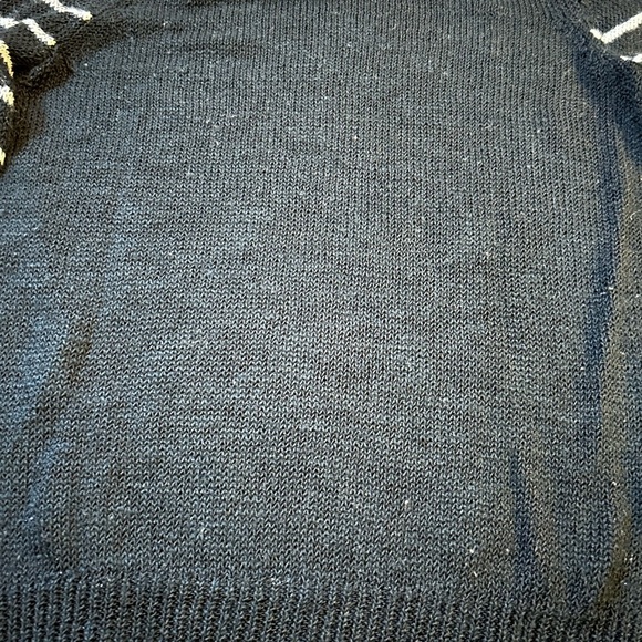 360 Sweater Semi Sheer Black with White Stripes Size M - Picture 8 of 8